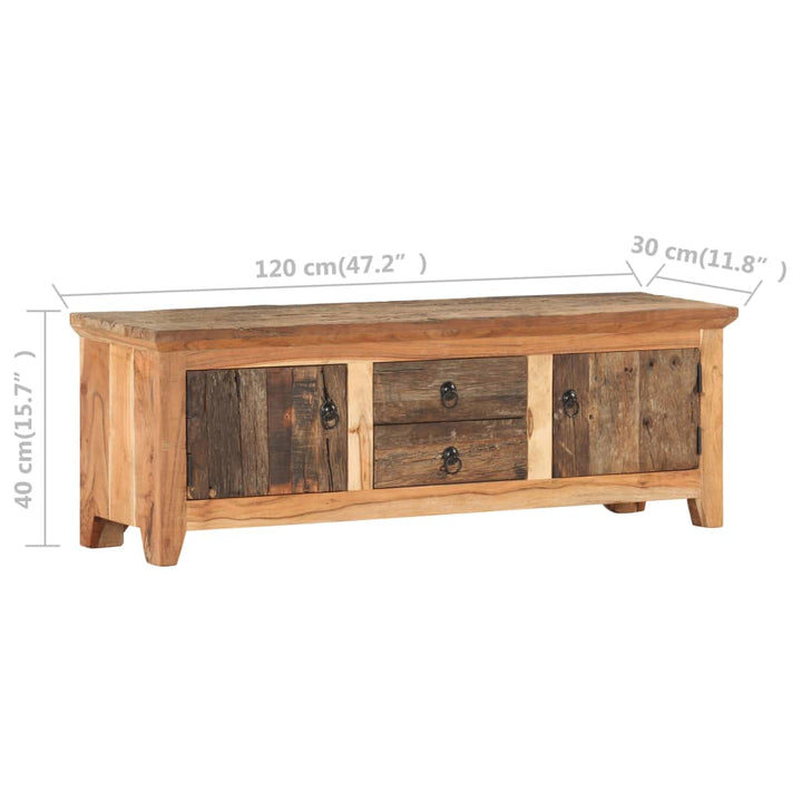 Tv-Schrank 120X30X40 Cm Akazie Und Recyceltes Massivholz