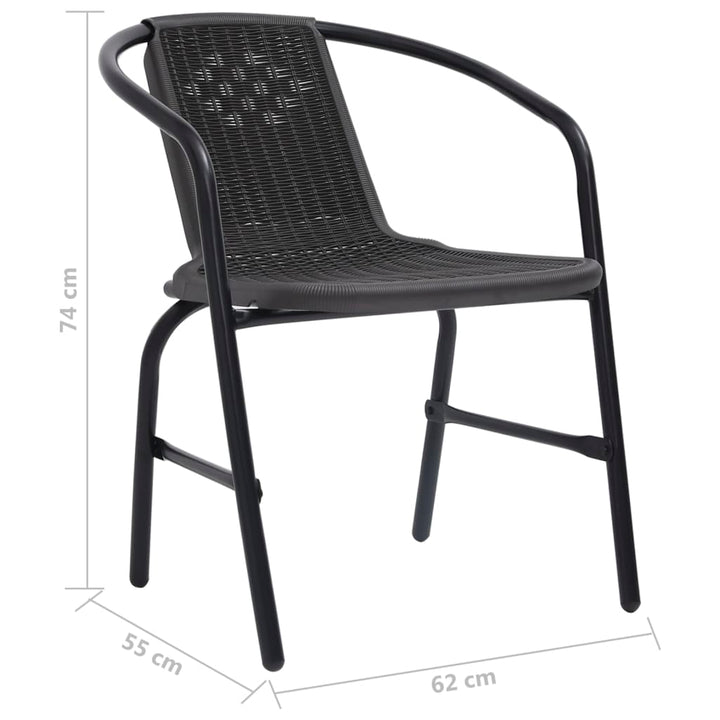 Gartenstühle 4 Stk. Kunststoff Rattan-Optik Und Stahl 110 Kg Braun