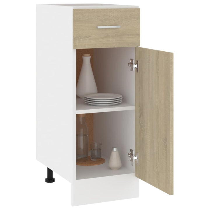 Schubunterschrank Sonoma-Eiche 30X46X81,5 Cm Holzwerkstoff Sonoma Eiche