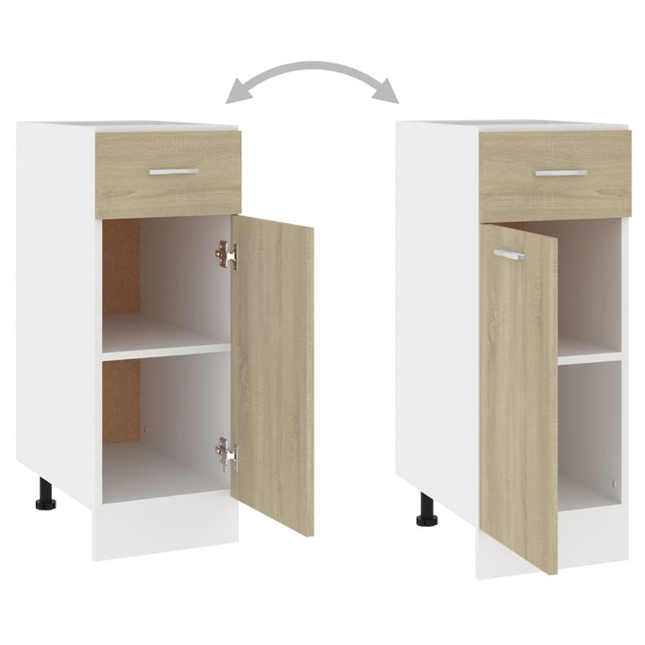 Schubunterschrank Sonoma-Eiche 30X46X81,5 Cm Holzwerkstoff Sonoma Eiche