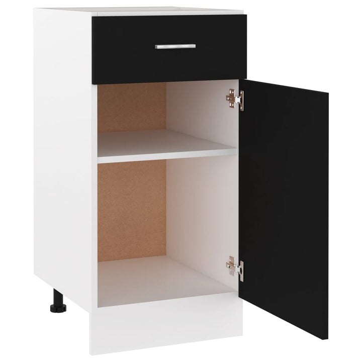 Schubunterschrank 40X46X81,5 Cm Holzwerkstoff Schwarz