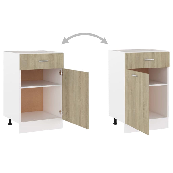 Schubunterschrank Sonoma-Eiche 50X46X81,5 Cm Holzwerkstoff Sonoma Eiche