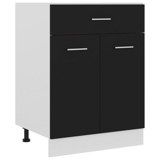 Schubunterschrank 60X46X81,5 Cm Holzwerkstoff Schwarz