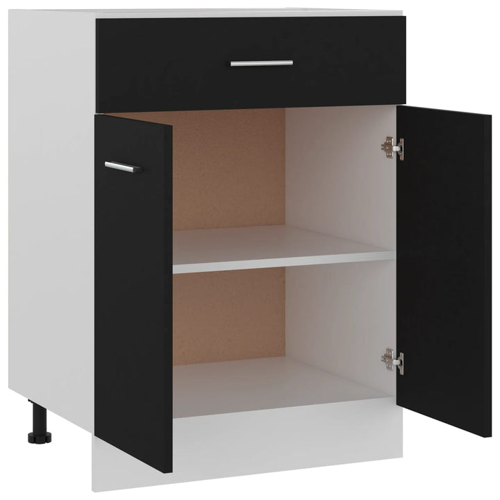 Schubunterschrank 60X46X81,5 Cm Holzwerkstoff Schwarz