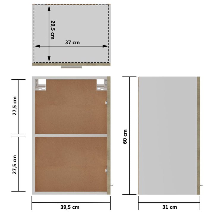 Hängeschrank Sonoma-Eiche 39,5X31X60 Cm Holzwerkstoff Sonoma Eiche