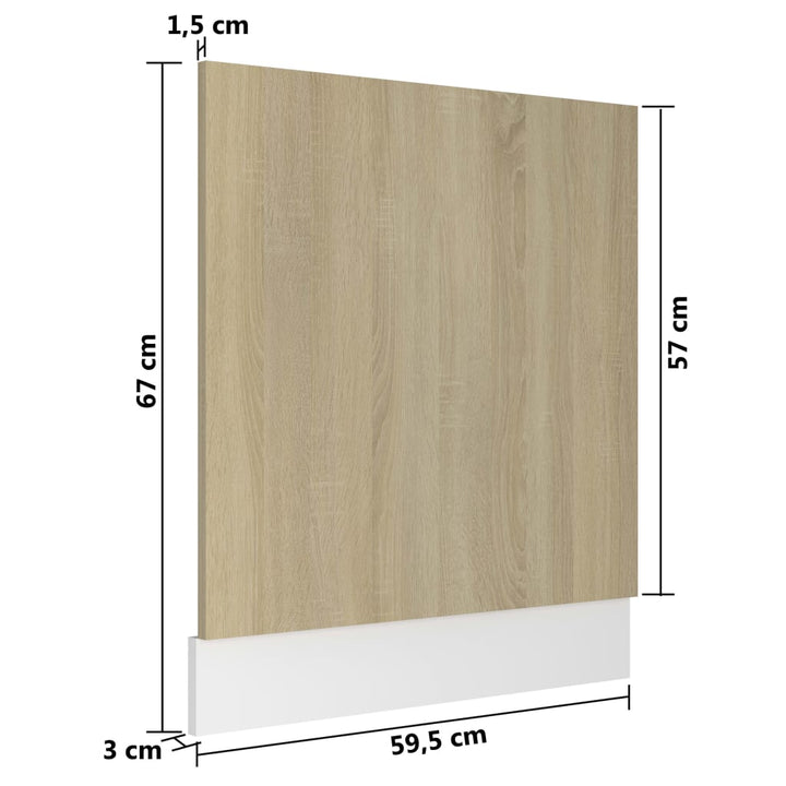 Geschirrspülerblende Sonoma-Eiche 59,5X3X67 Cm Holzwerkstoff Sonoma Eiche