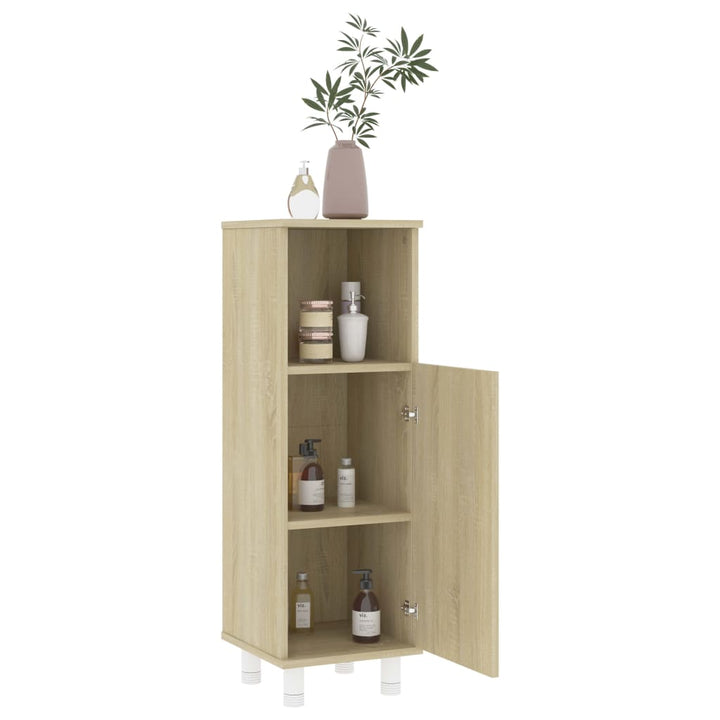 Badezimmerschrank Sonoma-Eiche 30X30X95 Cm Holzwerkstoff