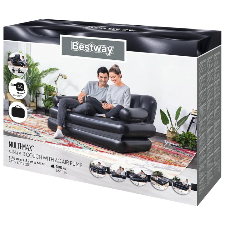 Bestway 5-In-1 Aufblasbares Schlafsofa Für 2 Personen 188X152X64 Cm