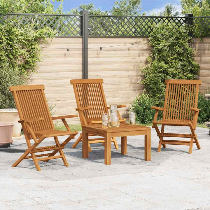 Klappbare Gartenstühle 4 Stk. Massivholz Teak