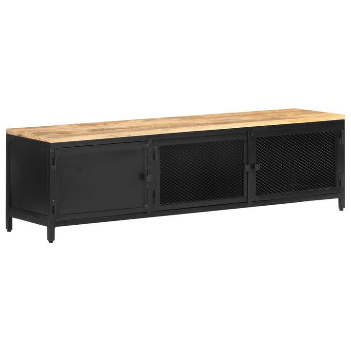 Tv-Schrank 130X30X37 Cm Raues Mango-Massivholz