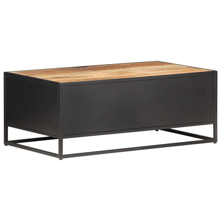 Couchtisch 90X50X35 Cm Raues Mangoholz Und Wiener Geflecht