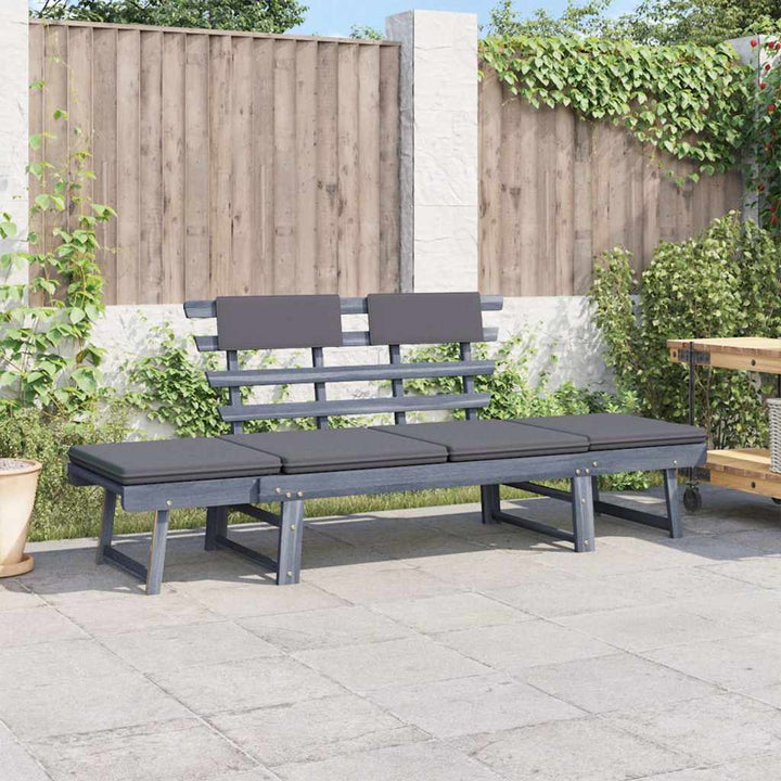 Gartenbank Mit Auflagen 2-In-1 190 Cm Massivholz Akazie