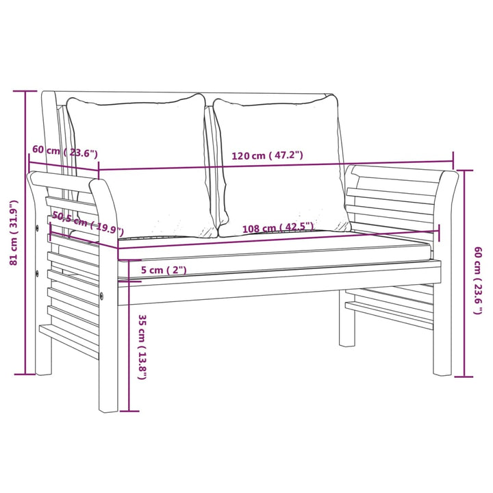 Sofabank Mit En Kissen Massivholz Akazie