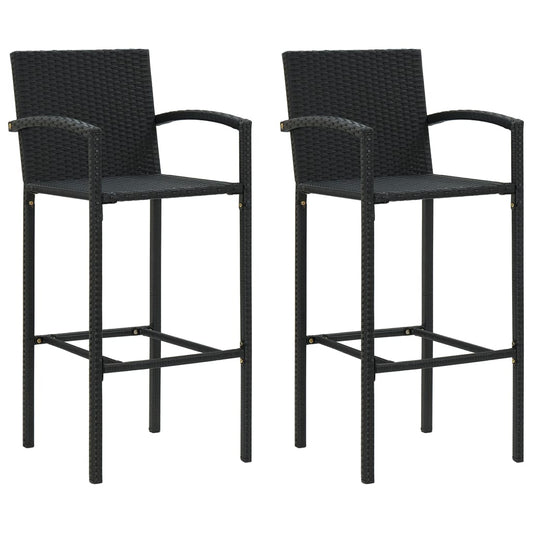 Barhocker 2 Stk. Poly Rattan