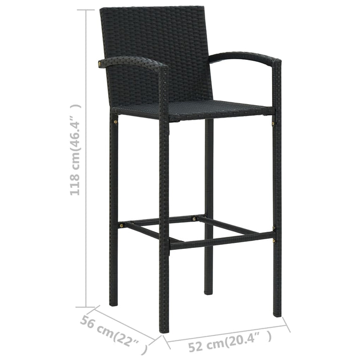 Barhocker 2 Stk. Poly Rattan