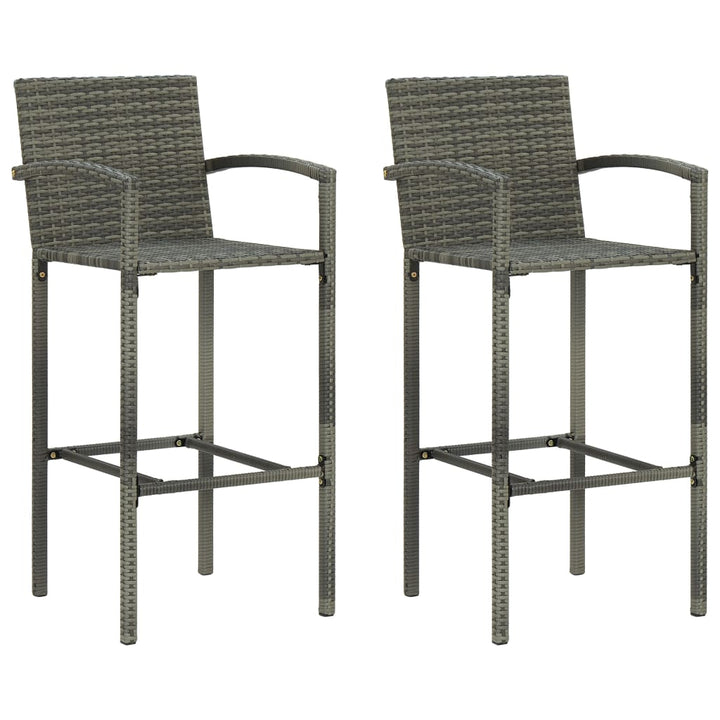 Barhocker 2 Stk. Poly Rattan