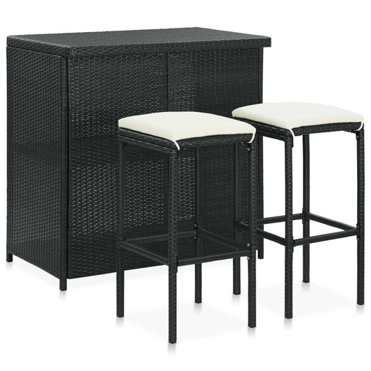 3-Tlg. Bar Set Poly Rattan