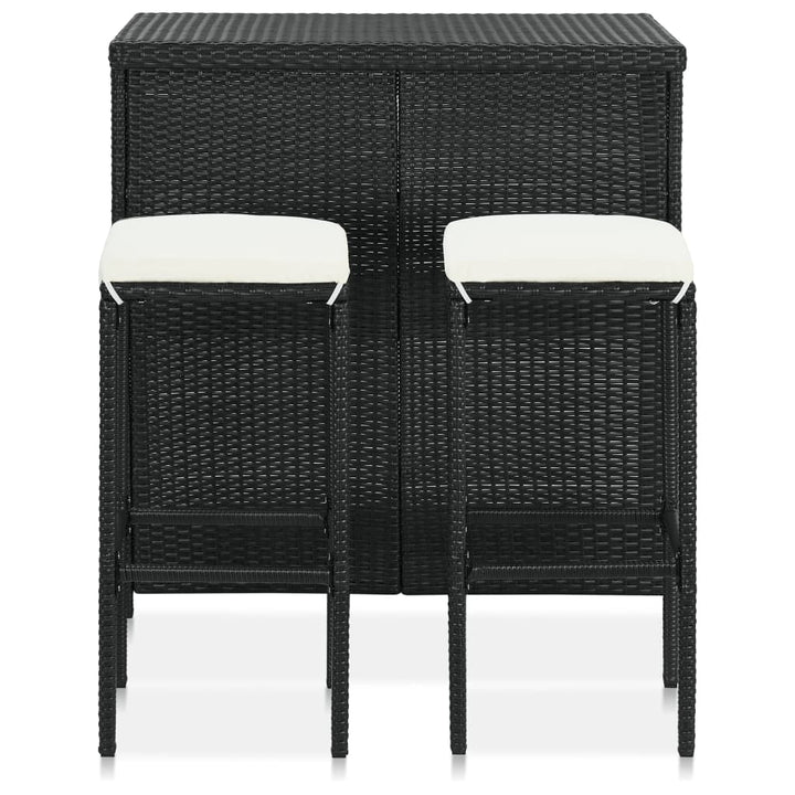 3-Tlg. Bar Set Poly Rattan