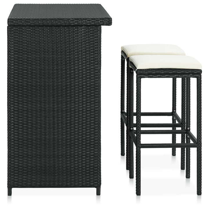 3-Tlg. Bar Set Poly Rattan