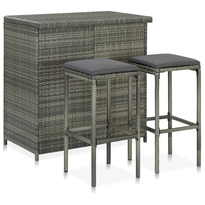 3-Tlg. Bar Set Poly Rattan