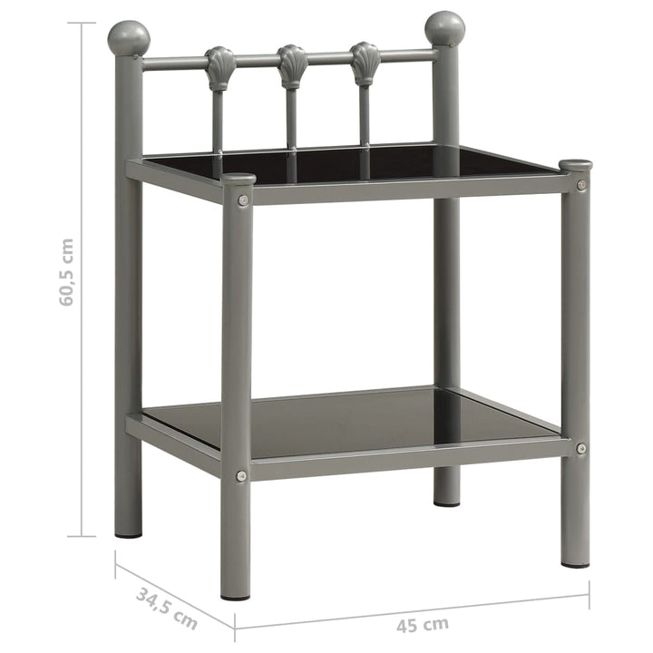 Nachttisch 45X34,5X60,5 Cm Metall Und Glas