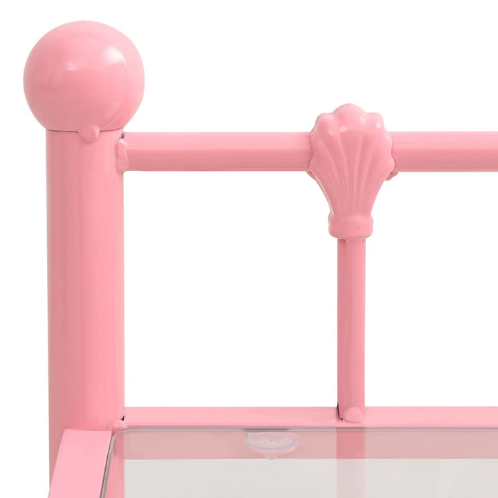 Nachttische 2 Stk. Rosa Transparent Metall Und Glas