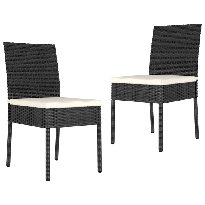 Garten-Essstühle 4 Stk. Poly Rattan Schwarz