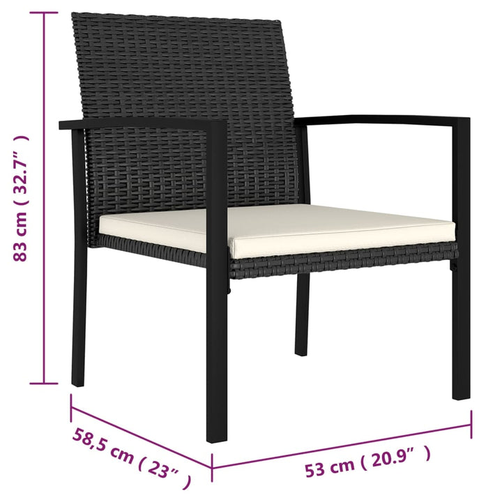 Garten-Essstühle 2 Stk. Poly Rattan