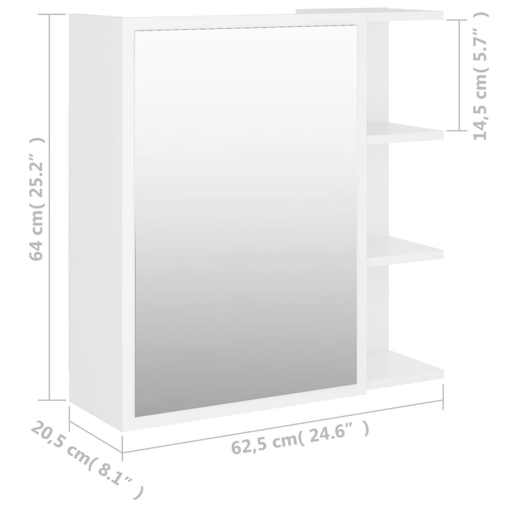 Bad-Spiegelschrank 62,5X20,5X64 Cm Holzwerkstoff