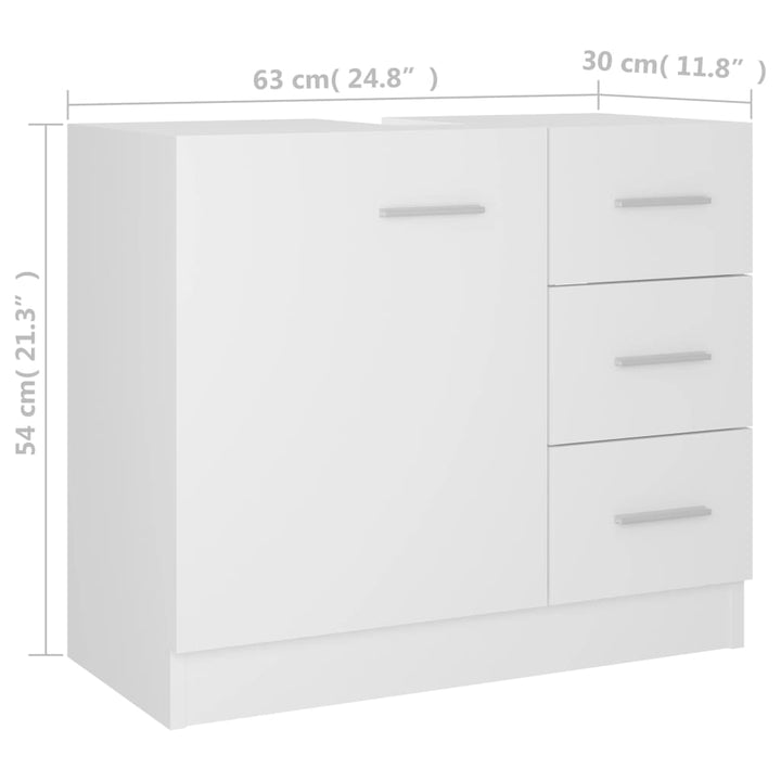 Waschbeckenunterschrank 63X30X54 Cm Holzwerkstoff