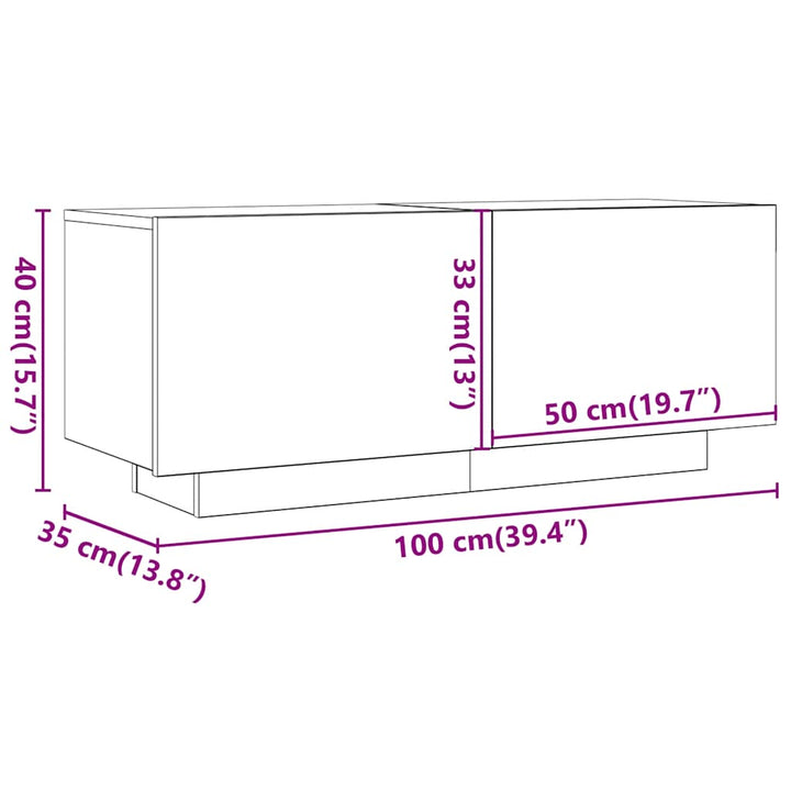 Tv-Schrank 100X35X40 Cm Holzwerkstoff