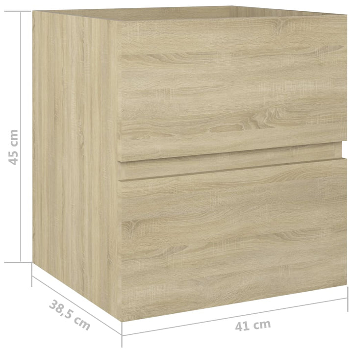 Waschbeckenunterschrank Sonoma-Eiche 41X38,5X45Cm Holzwerkstoff