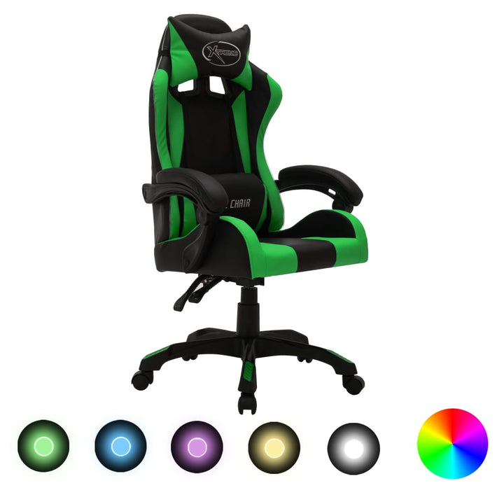 Gaming-Stuhl Mit Rgb Led-Leuchten Kunstleder