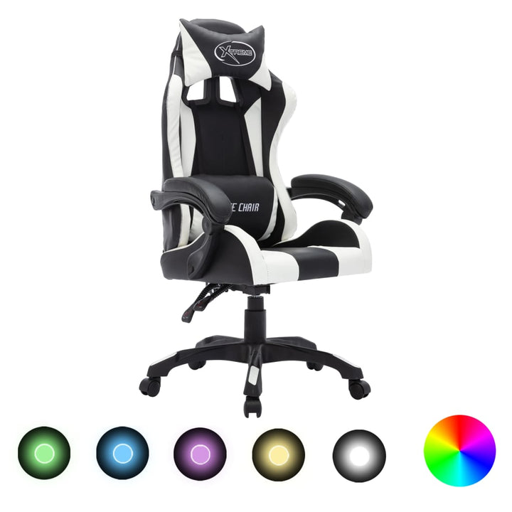 Gaming-Stuhl Mit Rgb Led-Leuchten Kunstleder