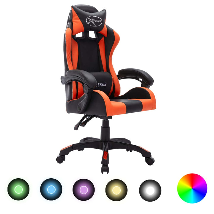 Gaming-Stuhl Mit Rgb Led-Leuchten Kunstleder