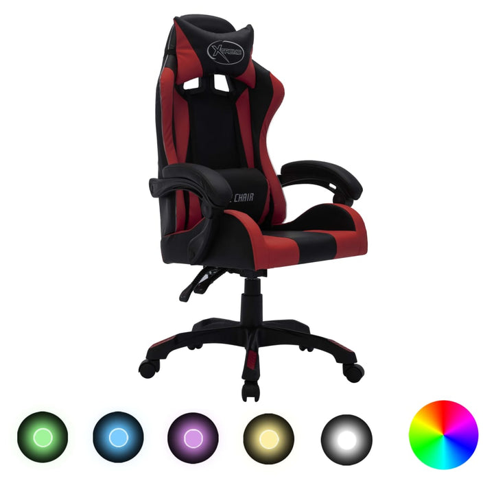 Gaming-Stuhl Mit Rgb Led-Leuchten Kunstleder