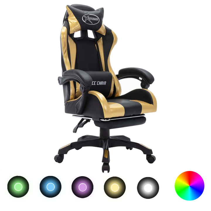 Gaming-Stuhl Mit Rgb Led-Leuchten Kunstleder