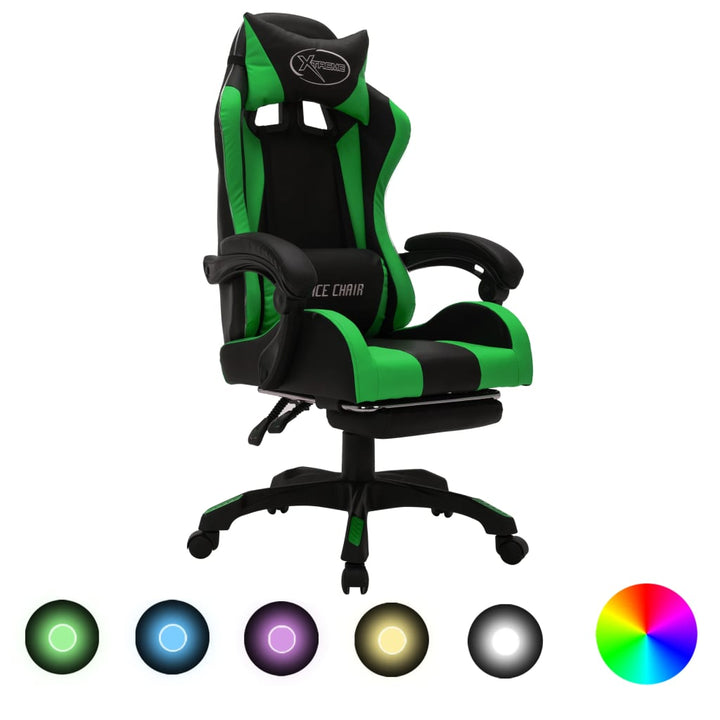 Gaming-Stuhl Mit Rgb Led-Leuchten Kunstleder