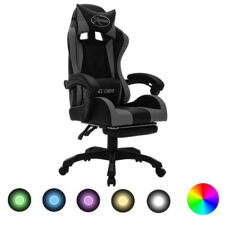 Gaming-Stuhl Mit Rgb Led-Leuchten Kunstleder