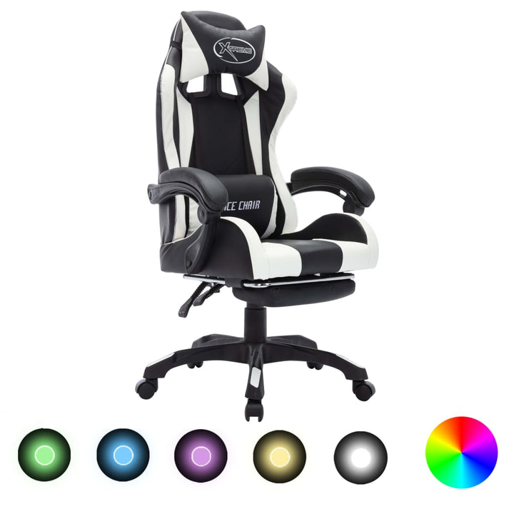 Gaming-Stuhl Mit Rgb Led-Leuchten Kunstleder