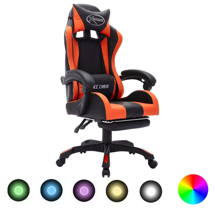 Gaming-Stuhl Mit Rgb Led-Leuchten Kunstleder