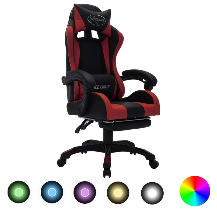 Gaming-Stuhl Mit Rgb Led-Leuchten Kunstleder