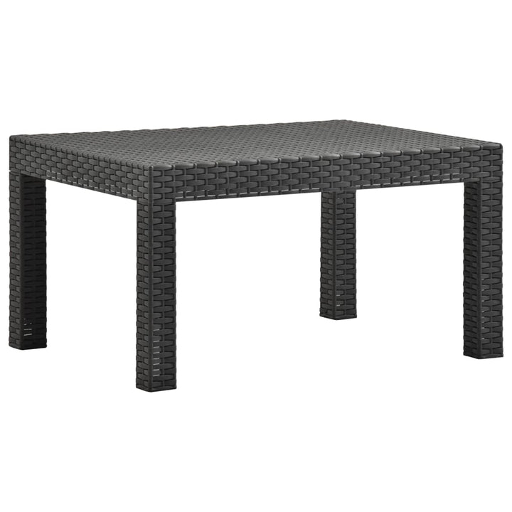 Gartentisch Anthrazit 58X58X41 Cm Pp Rattan Schwarz