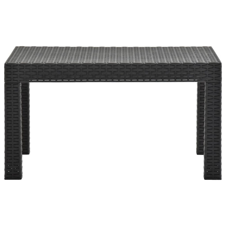 Gartentisch Anthrazit 58X58X41 Cm Pp Rattan Schwarz