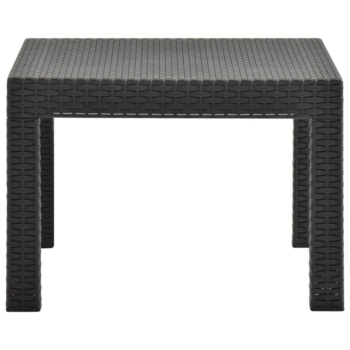 Gartentisch Anthrazit 58X58X41 Cm Pp Rattan Schwarz