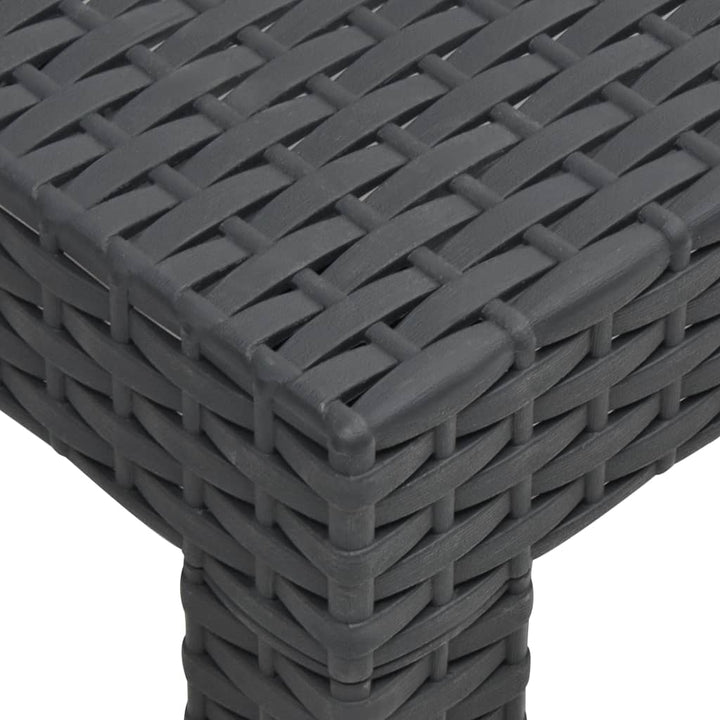 Gartentisch Anthrazit 58X58X41 Cm Pp Rattan Schwarz