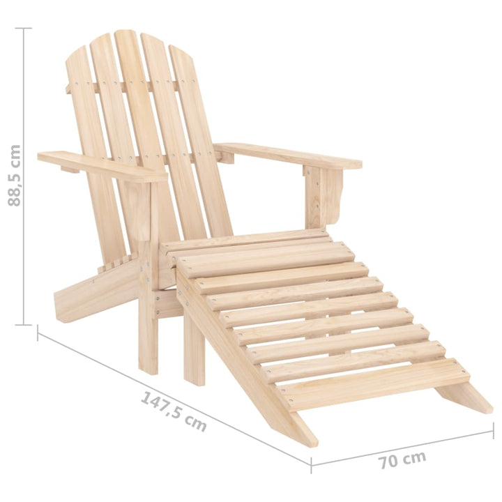 Adirondack-Gartenstuhl Mit Fußteil Massivholz Tanne