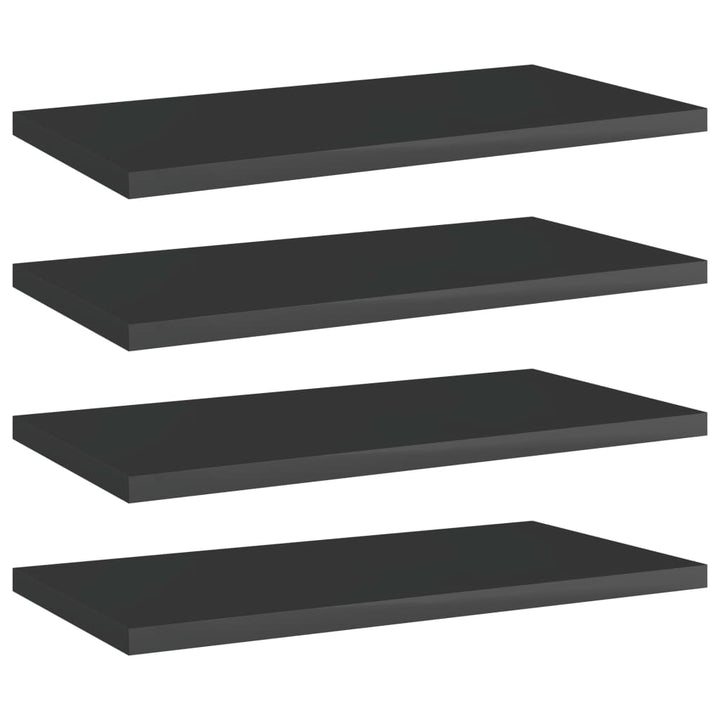 Bücherregal-Bretter 4 Stk. 40X10X1,5 Cm Hochglanz-Schwarz