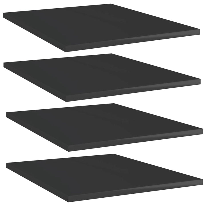 Bücherregal-Bretter 4 Stk. 40X10X1,5 Cm Hochglanz-Schwarz