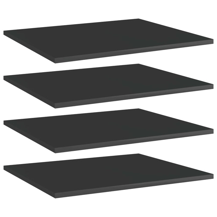 Bücherregal-Bretter 4 Stk. 40X10X1,5 Cm Hochglanz-Schwarz